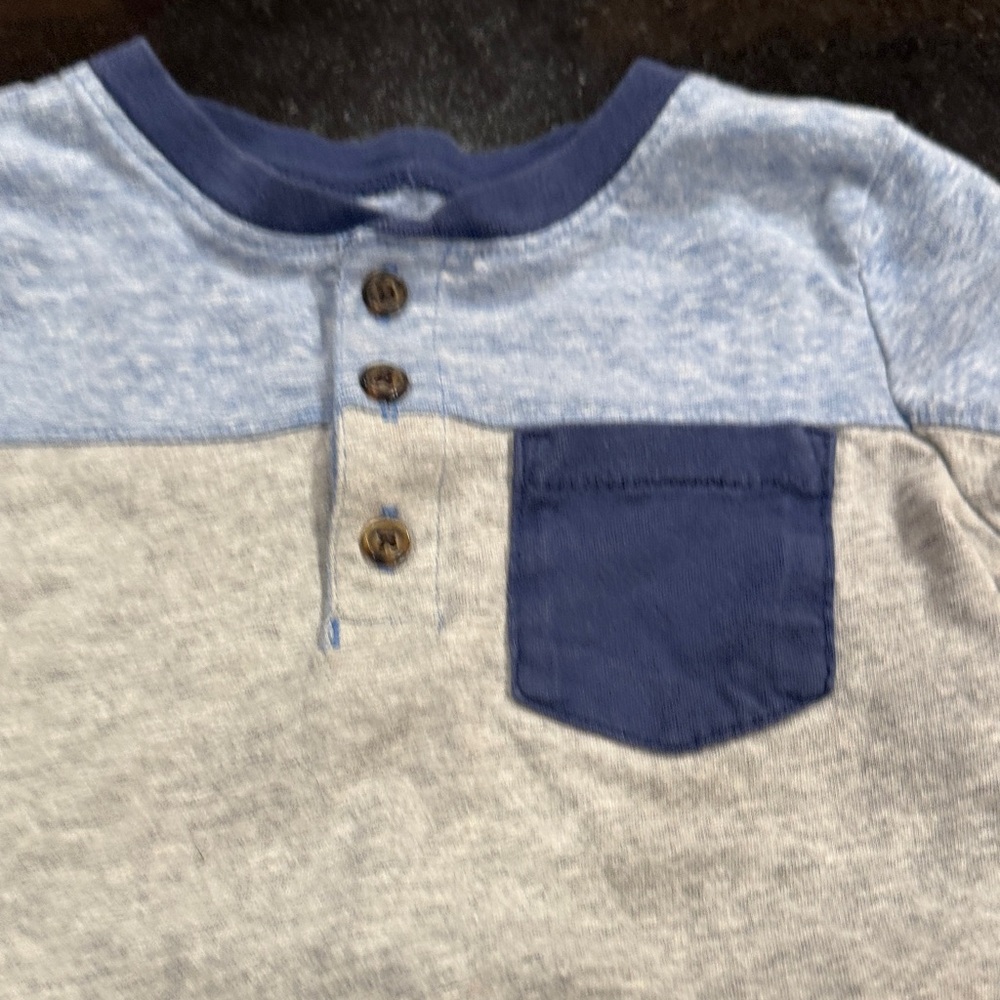 Carters Stylish Kids' Two-Tone Henley Shirt - Picture 4 of 7
